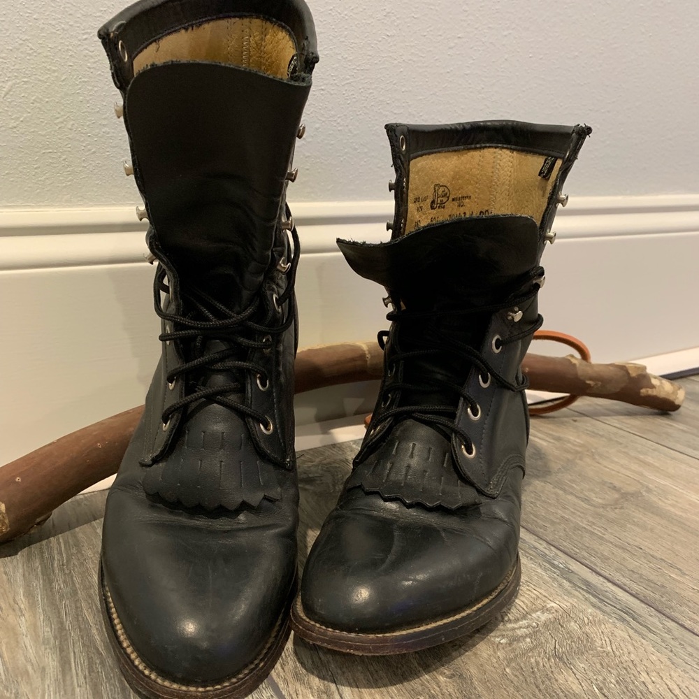 Men’s Black Justin Lace Up Ropers